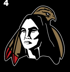 Braves Head logo, two color on black variant, cell 34