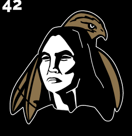 Braves Head logo, two color on black variant, cell 42