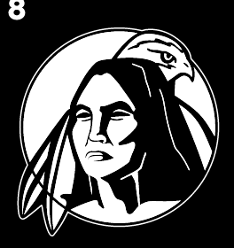 Braves Head logo, one color on black variant, cell 48