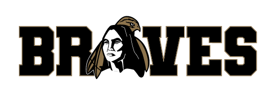 BRAVES wordmark, black with gold outline variant, cell 53