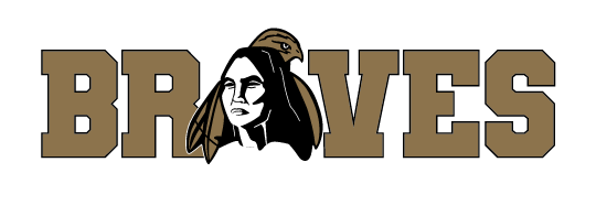 BRAVES wordmark, gold with black outline variant, cell 54