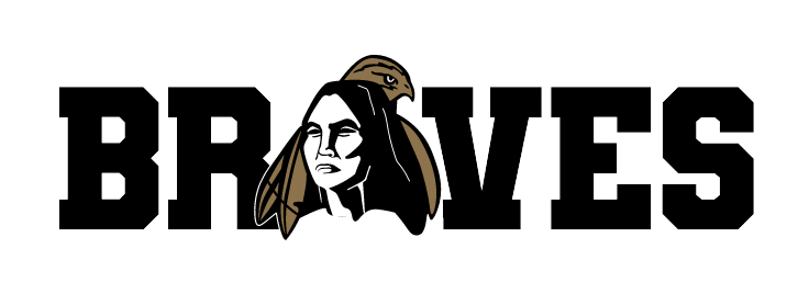 Braves Wordmark, black with mascot head variant