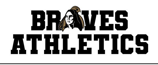 Braves Athletics stacked wordmark with mascot, black variant, cell 91