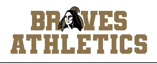 Braves Athletics stacked wordmark with mascot, gold variant, cell 94