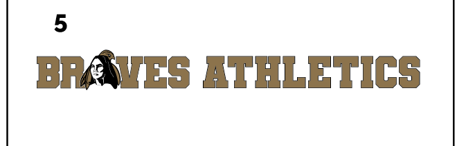 Braves Athletics Horizontal, gold text with mascot head variant, cell 105