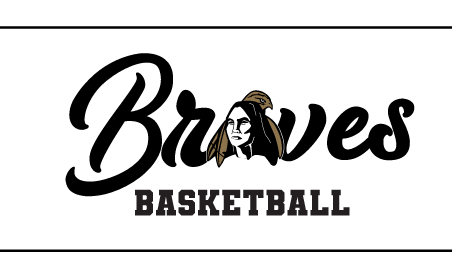 Braves Basketball, black script with mascot head variant, cell 119
