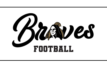 Braves Football, black script with mascot head variant, cell 121