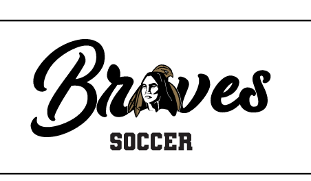 Braves Soccer, black script with mascot head variant, cell 123
