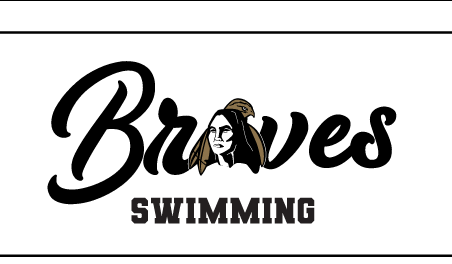 Braves Swimming, black script with mascot head variant, cell 126