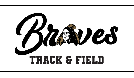 Braves Track & Field, black script with mascot head variant, cell 127