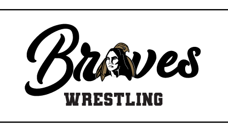Braves Wrestling, black script with mascot head variant, cell 129