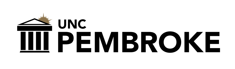 UNCP logo, horizontal, black variant