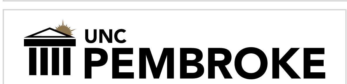 UNCP logo, horizontal, black variant