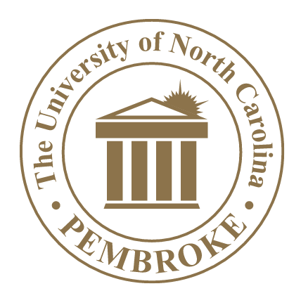UNCP logo, circular, gold variant