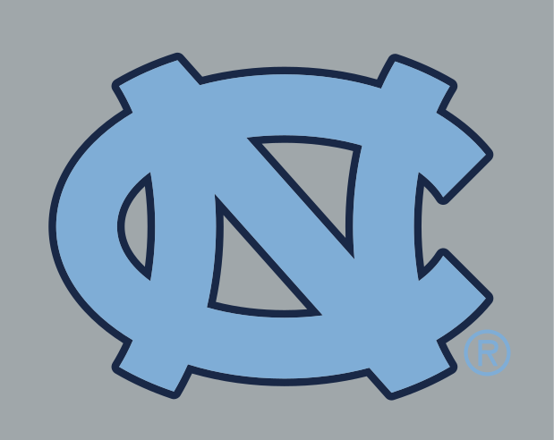 NC monogram, Carolina Blue with Navy Blue outline on Flat Grey variant, cell 5