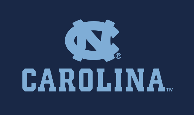 NC logo with CAROLINA wordmark, Carolina Blue on navy variant, cell 26