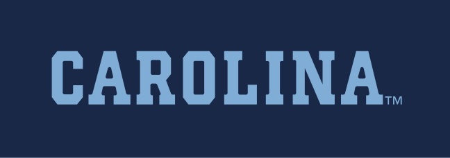 CAROLINA wordmark, Carolina Blue on navy variant, cell 32