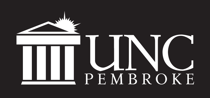UNC Pembroke Primary Mark with Wordmark, White variant, cell 8