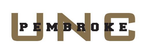 UNC Pembroke wordmark, gold/black variant, cell 31