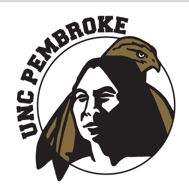 Braves Head Mark with UNC Pembroke text, black/white variant, cell 45