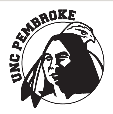 Braves Head Mark with UNC Pembroke text, black/white variant, cell 46