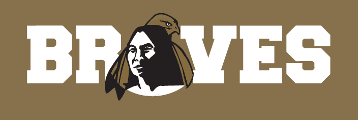 Braves wordmark with Head Mark, white/black on gold variant, cell 57