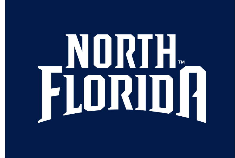 North Florida Wordmark, reverse on navy variant, cell 5