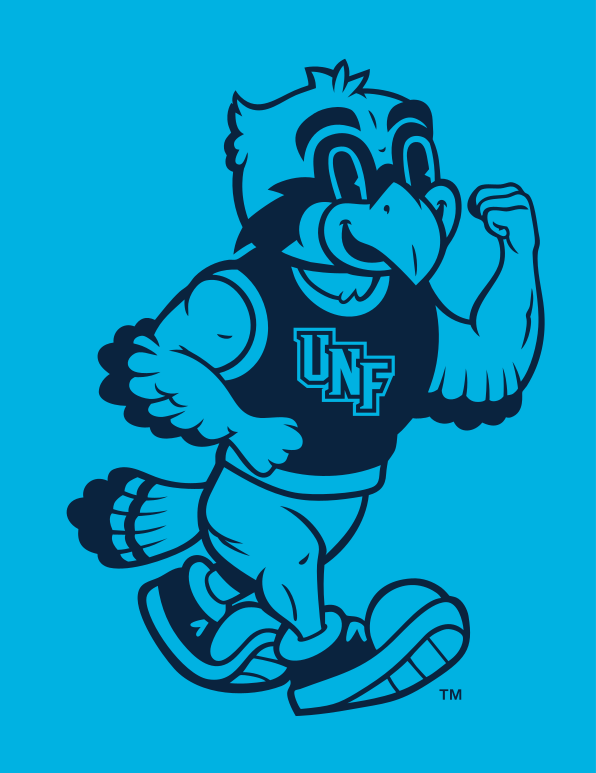 Ozzie Mascot Logo Full Body, Athletic Blue on Aqua Blue variant, cell 47