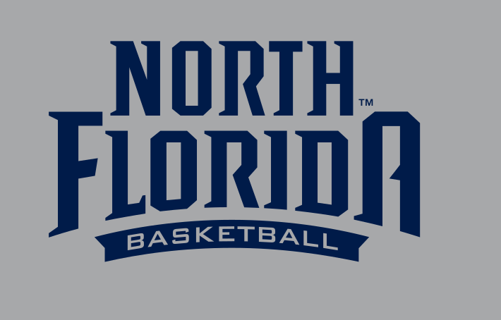 North Florida Basketball logo, Athletic Blue on Athletic Gray variant, cell 55