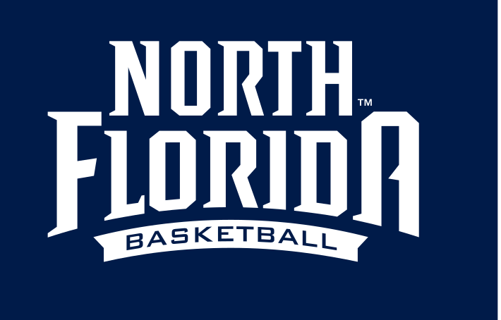 North Florida Basketball logo, White on Athletic Blue variant, cell 56