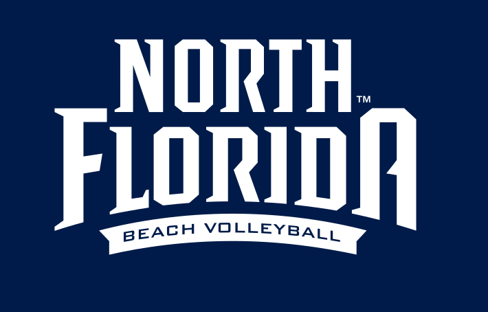 North Florida Beach Volleyball logo, White on Athletic Blue variant, cell 59