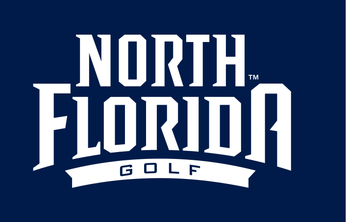 North Florida Golf logo, White on Athletic Blue variant, cell 68