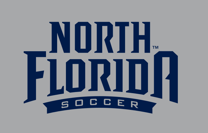 North Florida Soccer logo, Athletic Blue on Athletic Gray variant, cell 70