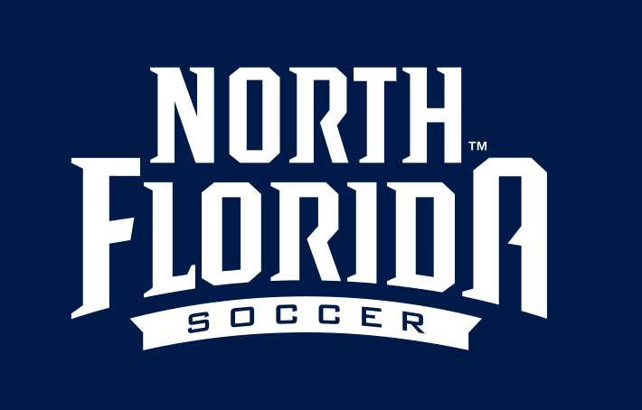 North Florida Soccer logo, White on Athletic Blue variant, cell 71