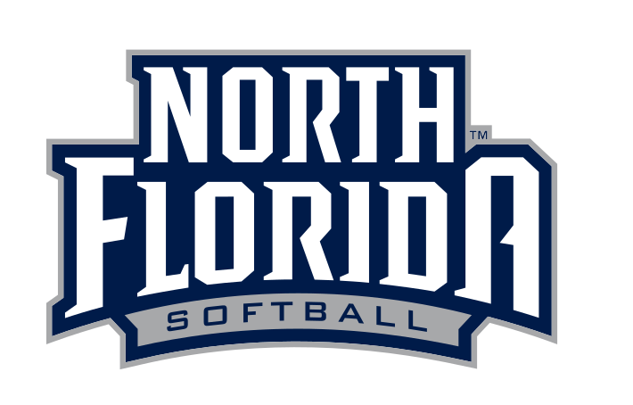 North Florida Softball logo, Athletic Blue on White variant, cell 72