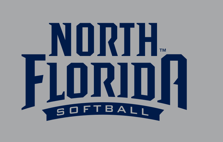 North Florida Softball logo, Athletic Blue on Athletic Gray variant, cell 73