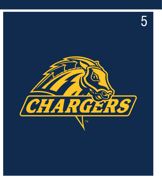 Charger head with CHARGERS wordmark, full color on navy variant, cell 5