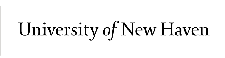 University of New Haven wordmark, black horizontal variant, cell 35