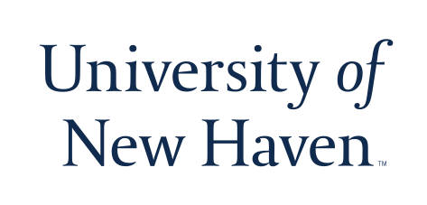 University of New Haven wordmark, blue/black stacked variant, cell 37