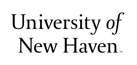 University of New Haven wordmark, black stacked variant, cell 38