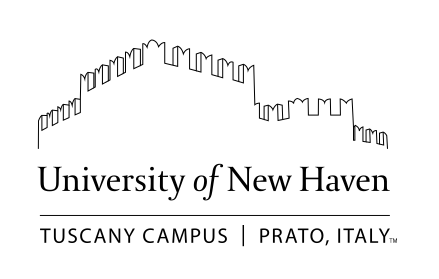 Tuscany Campus illustration and wordmark, black variant, cell 61