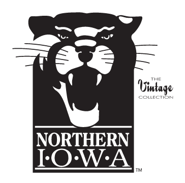 panther head over NORTHERN IOWA, black/white variant, cell 3