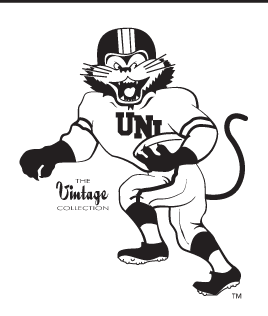 panther mascot running with football, black/white variant, cell 17