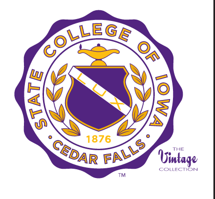 State College of Iowa seal, purple and gold variant, cell 24