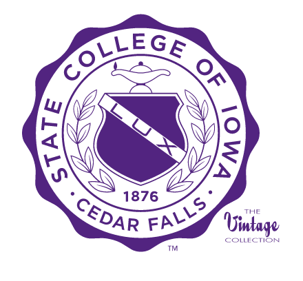 State College of Iowa seal, purple outline variant, cell 25