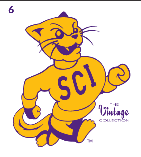 SCI panther mascot, purple and gold variant, cell 26