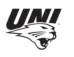 UNI panther head logo, black and white variant, cell 10