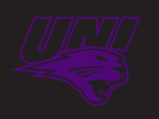UNI panther head logo, purple outline variant, cell 12
