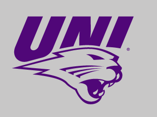 UNI panther head logo, purple and white variant, cell 13
