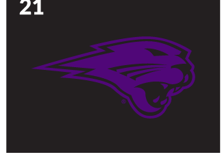 panther head, purple with black outline variant, cell 21